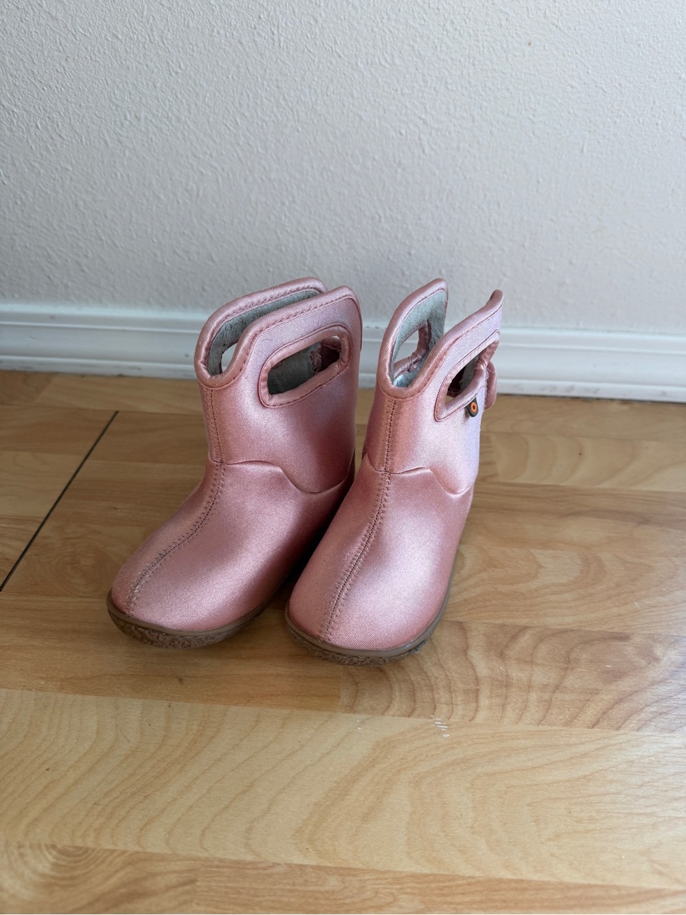 Bogs Metallic Pink Kids Pull-On Boots
